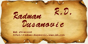 Radman Dušanović vizit kartica